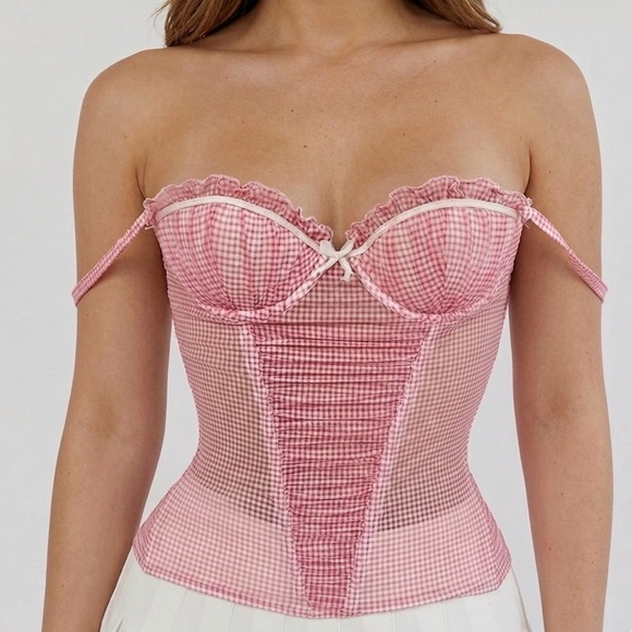 Chantal Thomass Tops - Chantal Thomas Pink Gingham Corset Top